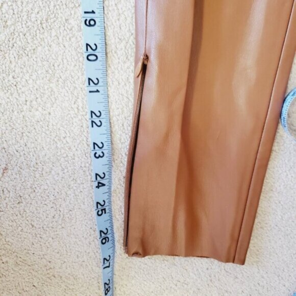 NWOT Zara Faux Leather Ankle Zip High Rise Pants XS - Picture 6 of 7